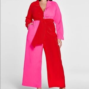Fashion to Figure: Patrick Starr Collection Red and Pink Jumpsuit Size 2